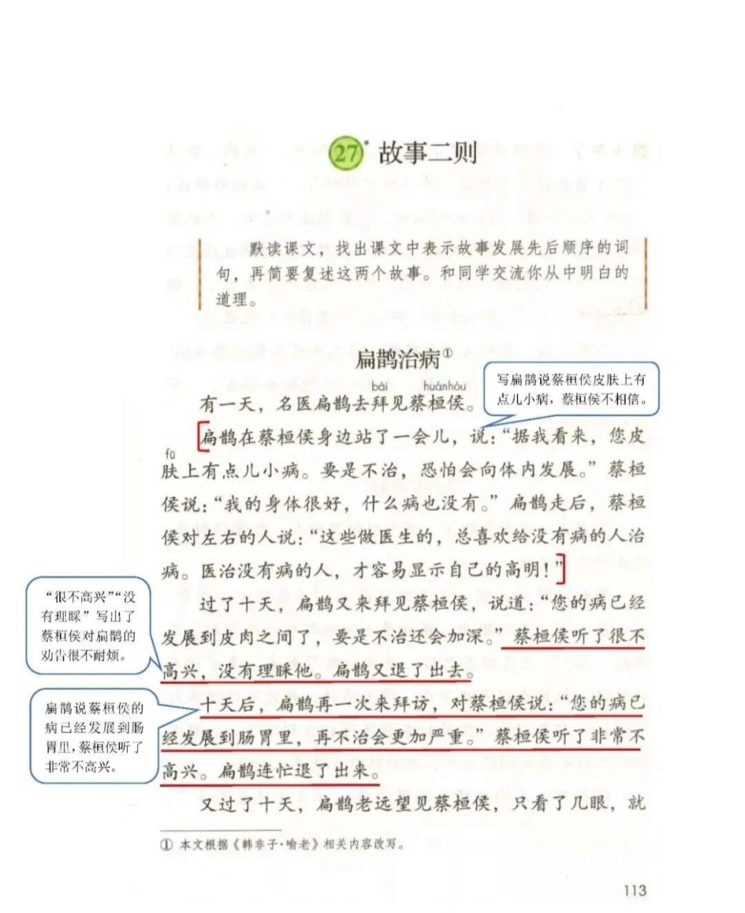 四上第27课《故事二则》课堂笔记 #小学语文课堂笔记# #语文笔记