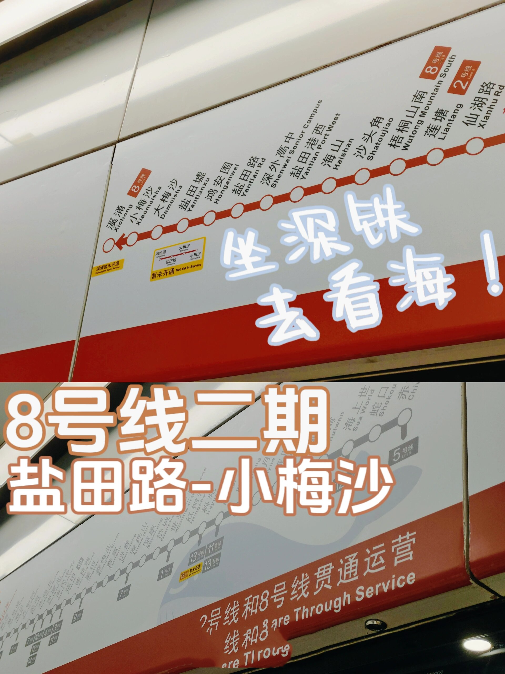坐深铁去看海啦!8号线二期新风格线路图