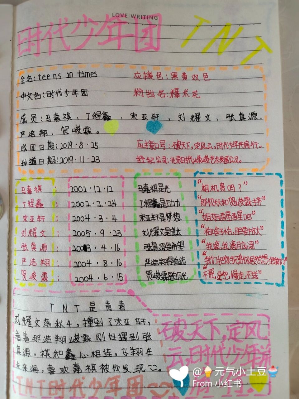 tnt时代少年团的个人资料!00 (不喜勿喷!)必须取图已关!