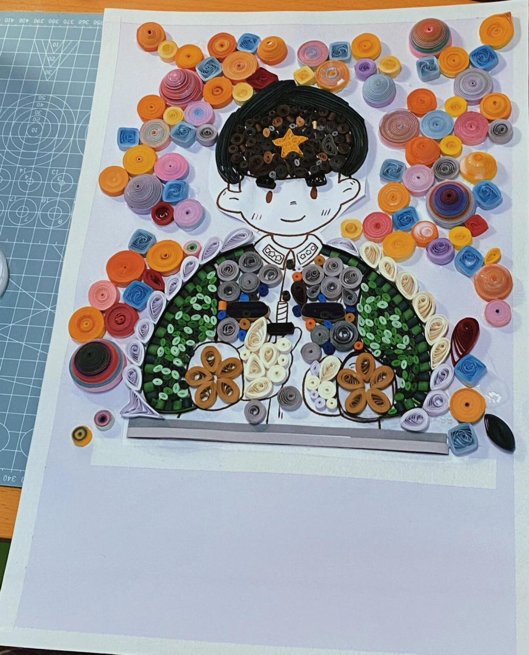 衍纸人物 衍纸雷锋作品