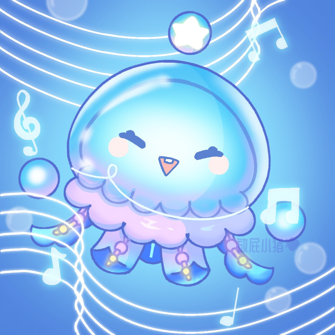 蛋仔派对‖水母莱莱 说了两天的水母终于画完啦 之后要画互绘的水母和