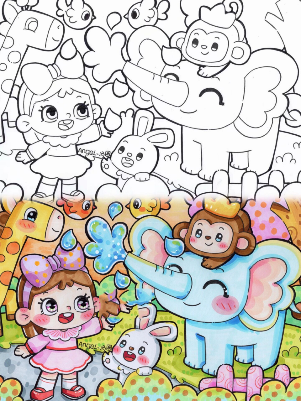 我和动物朋友/动物园/我与动物友好相处 2.