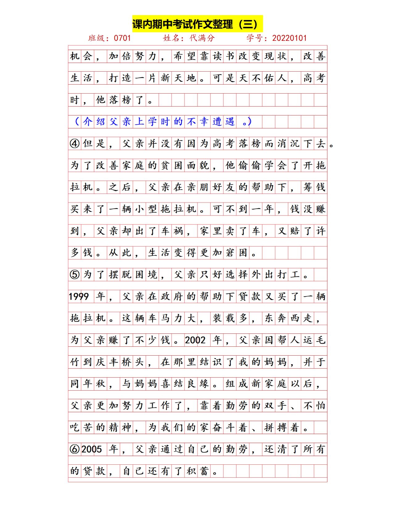 备考期中范文分享【三】——人物小传合集