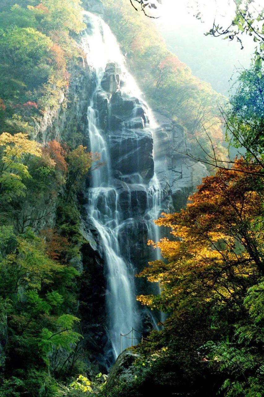 《瀑布》 施肩吾〔唐代〕 豁开青冥颠,泻出万丈泉.