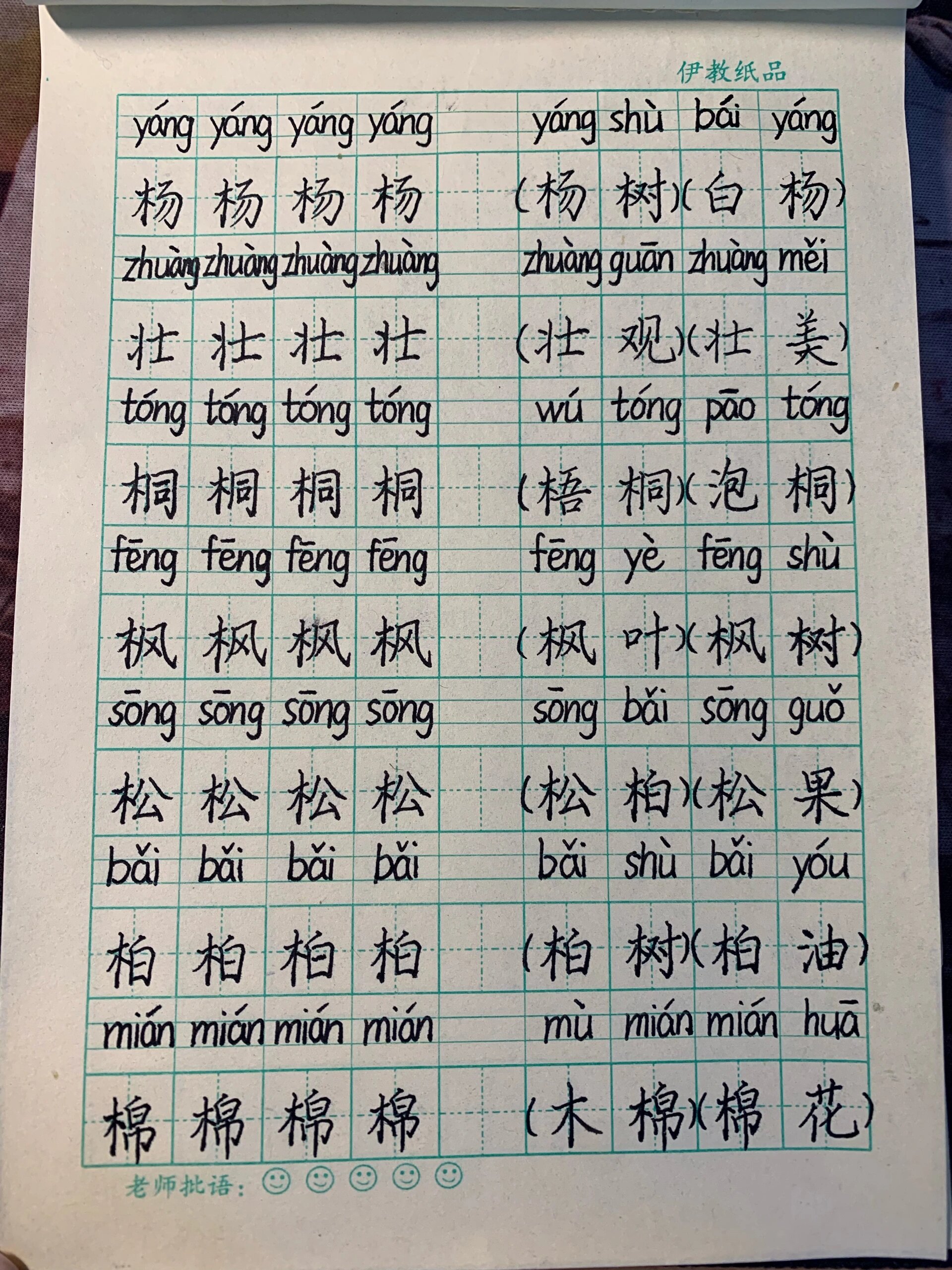 二年级上册树之歌生字