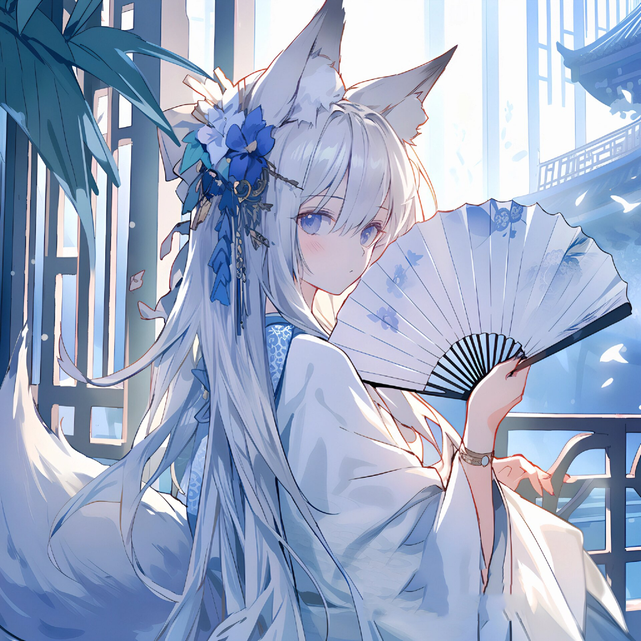 九尾狐女孩也太美了吧,爱爱爱!|女生头像