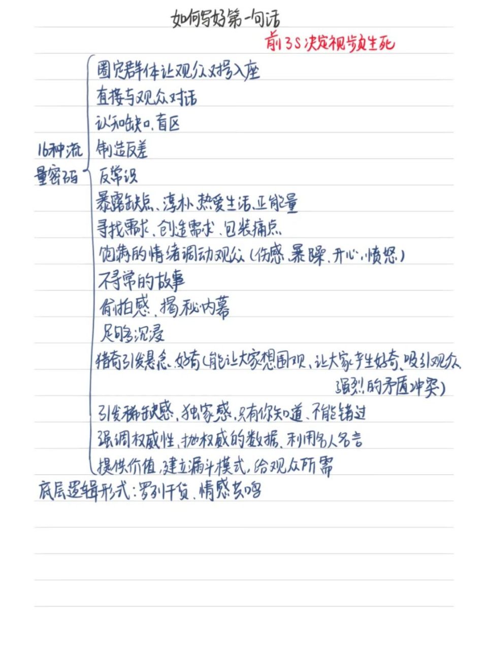 新媒体运营电子版手写笔记(三) 完结#青岛# #笔记# #手写笔记# #新