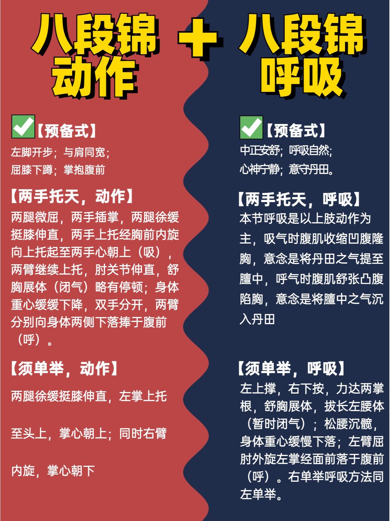 八段锦动作 呼吸口令 整理不易