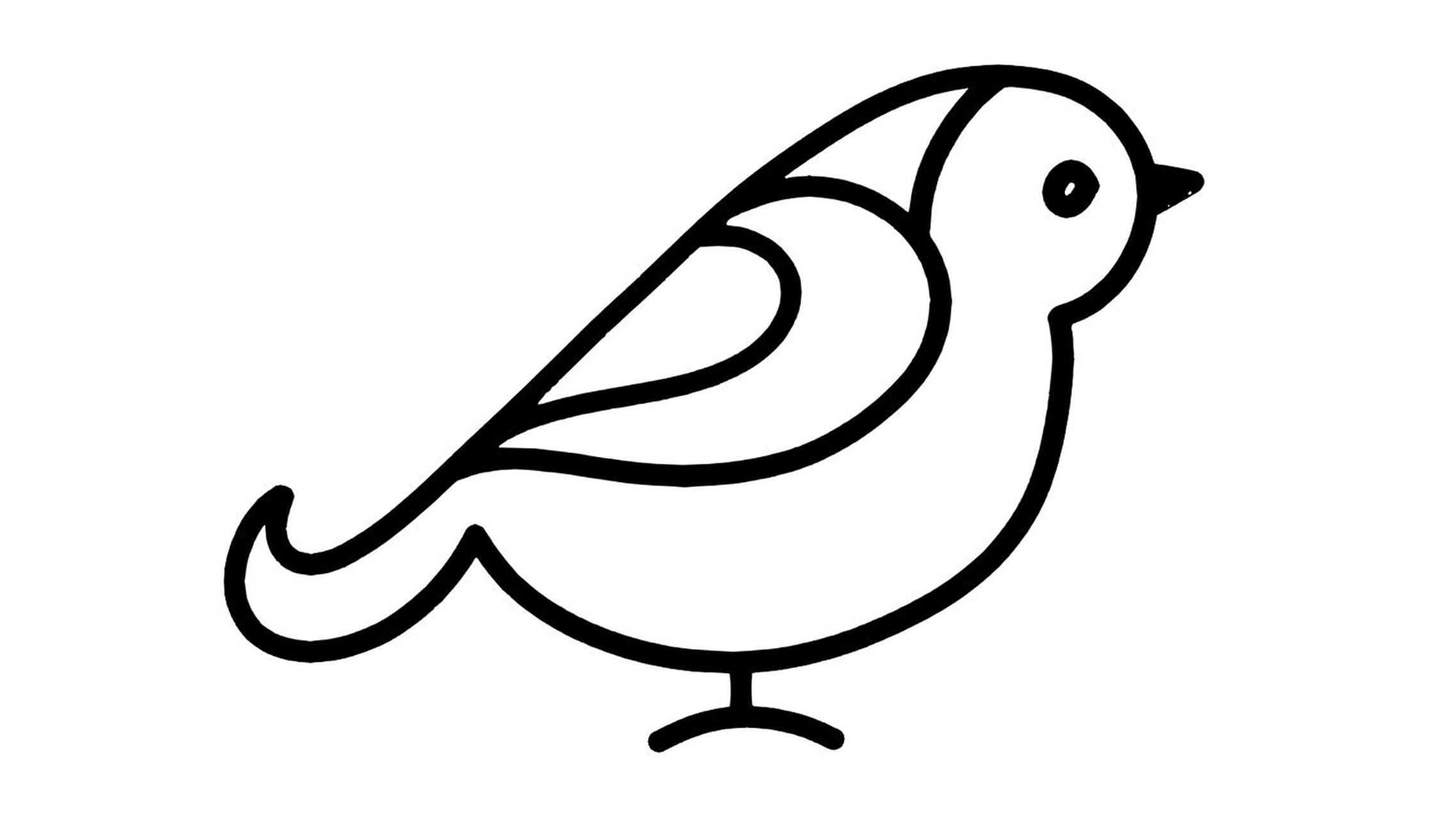 【简笔画素材分享45】6款卡通小鸟 分享6款卡通小鸟02 高清线稿素材