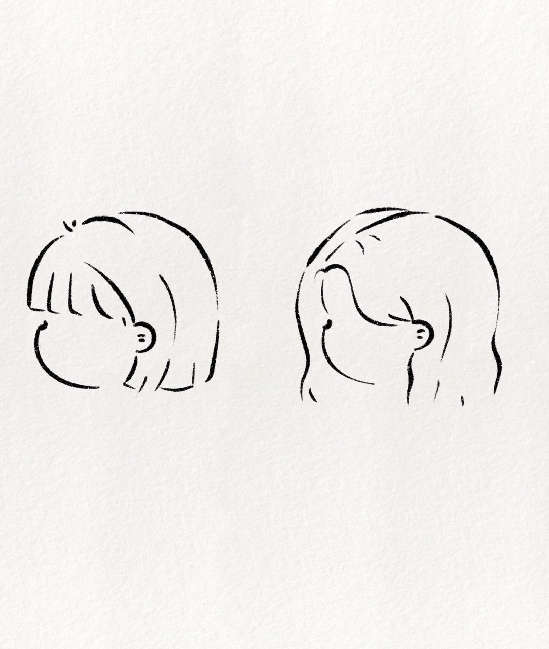 可爱简笔画教程:简简单单的侧脸发型 可爱简笔画教程:简简单单的侧脸