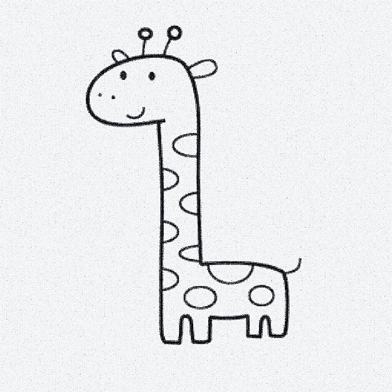 零基础简笔画教程|长颈鹿