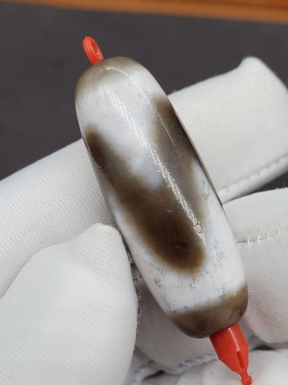 千年至纯玛瑙虎牙老天珠 【纯手工老天珠】极品高货尺寸约13*35mm