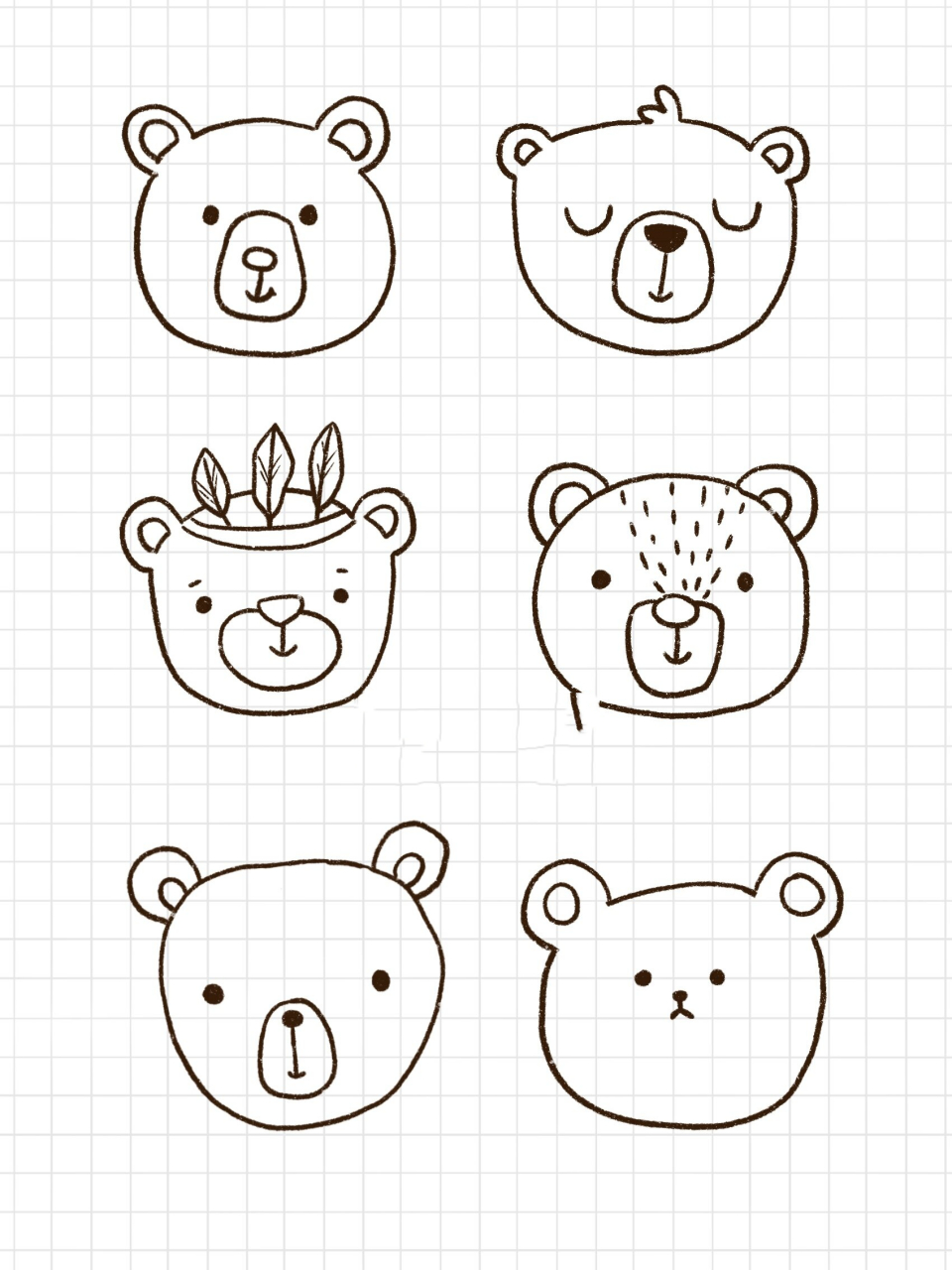 简笔画|简单小熊熊教程手帐素材创意儿童画 零基础绘画|简笔画教程