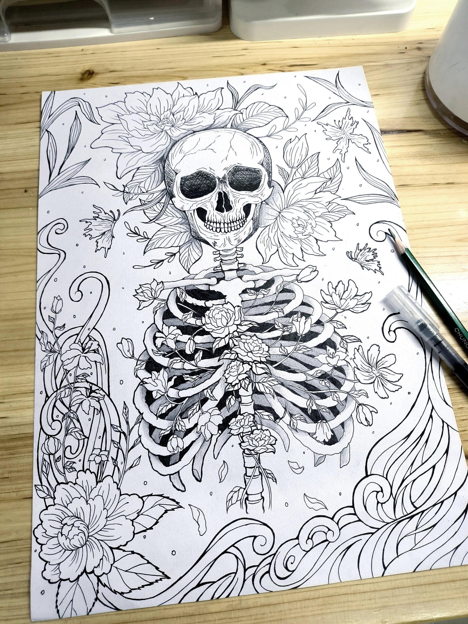 《枯骨逢春》 都舍不得上交比赛了,画了整整一天,终于完工了