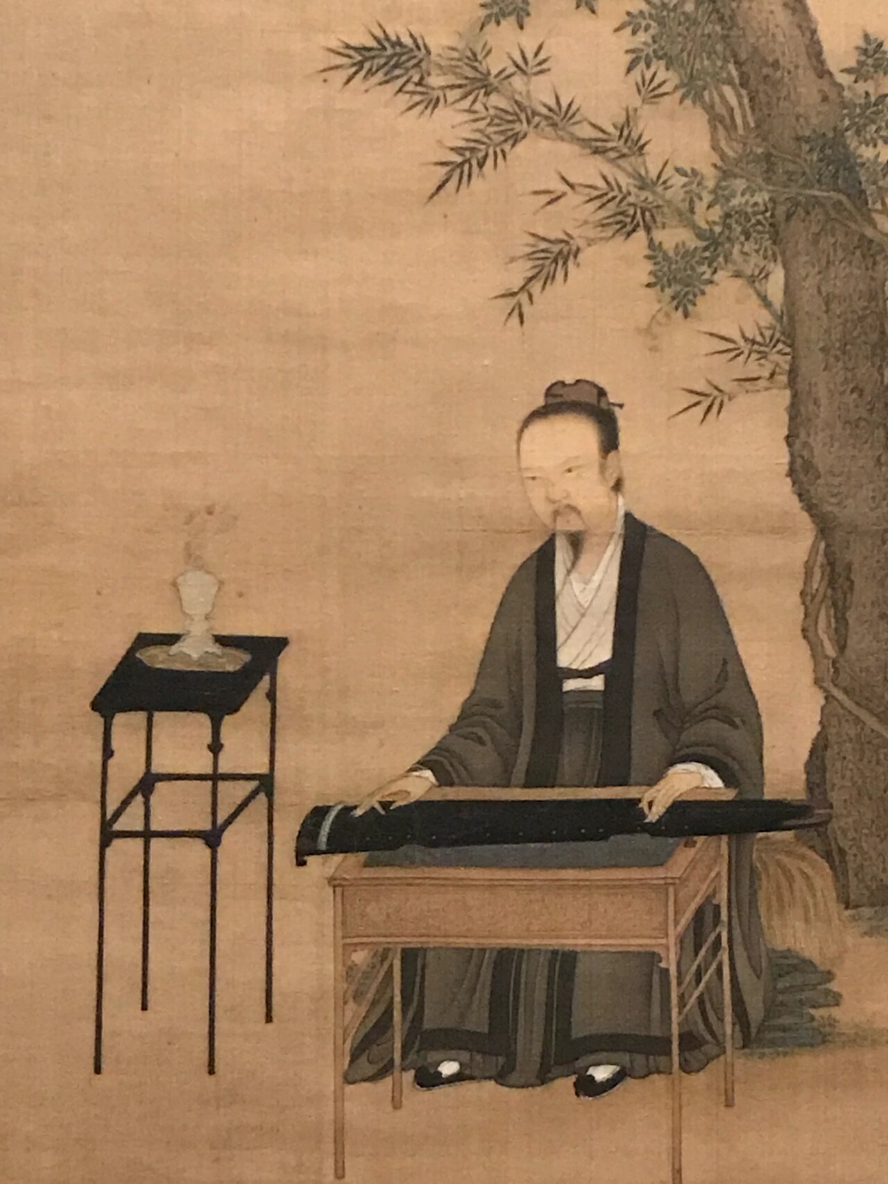 古画香事之听琴图