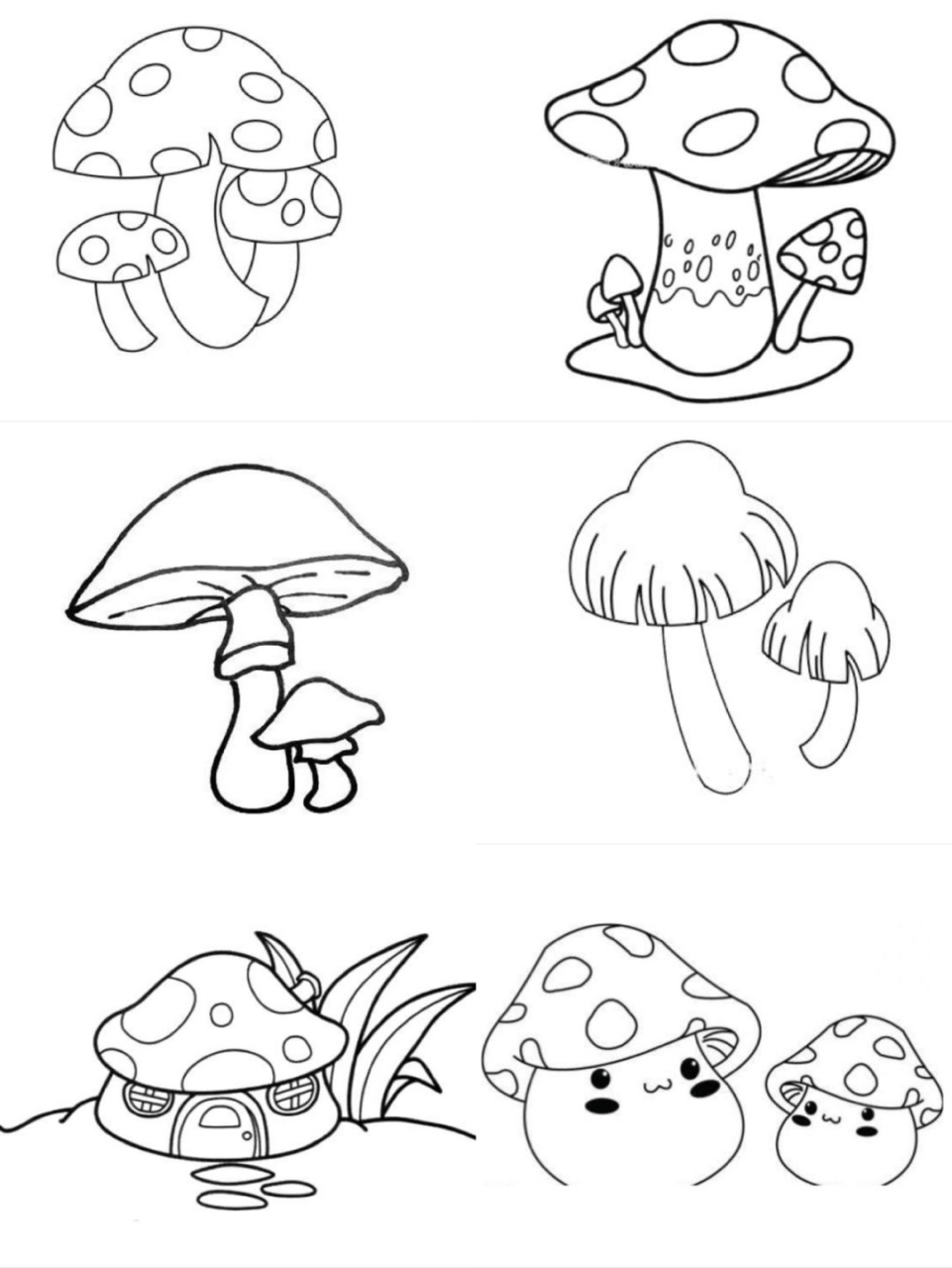 简笔画蘑菇 简单图片