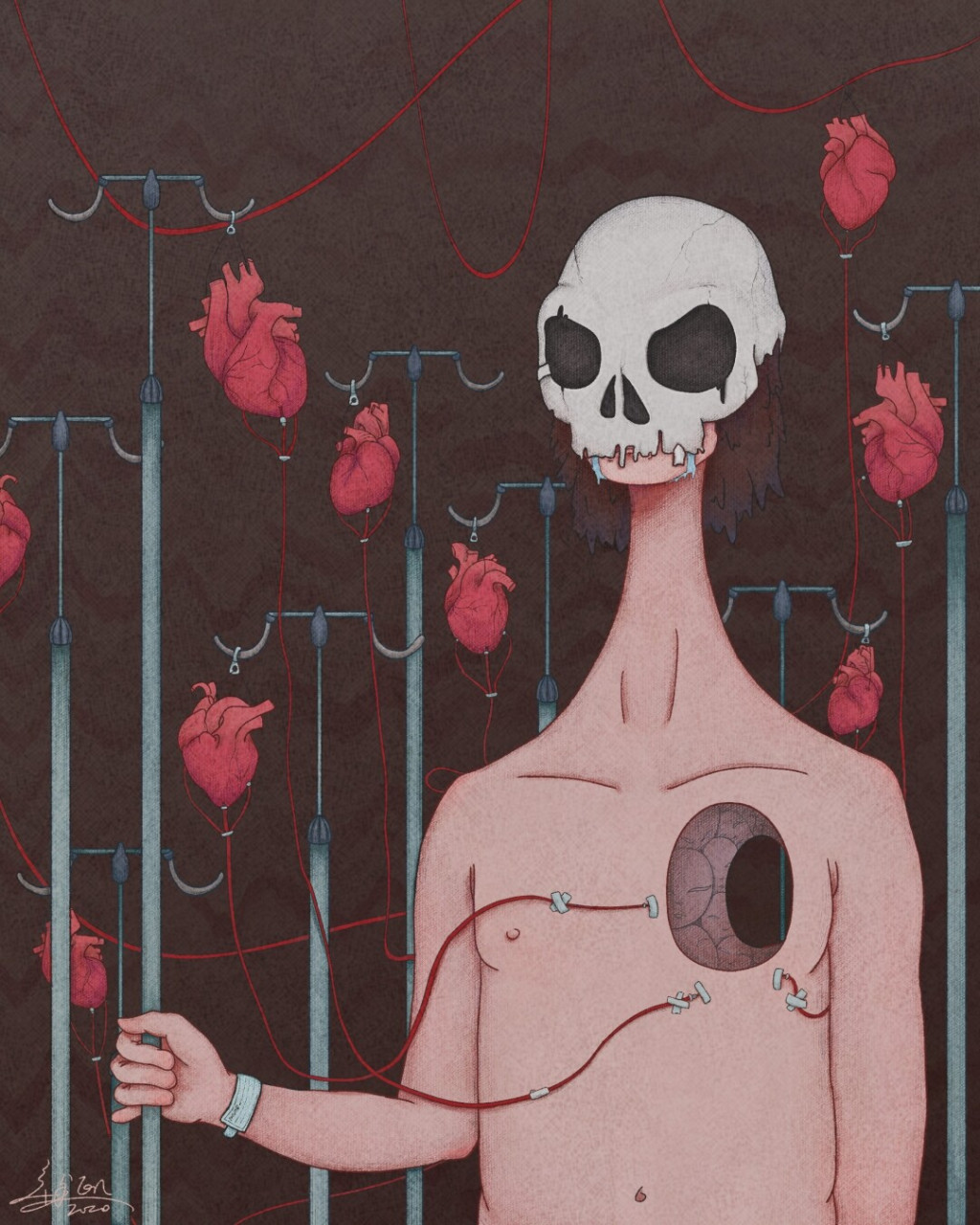 原创插画|《九颗心脏与一个没有心的人》 九颗心脏,可能是他想得到的