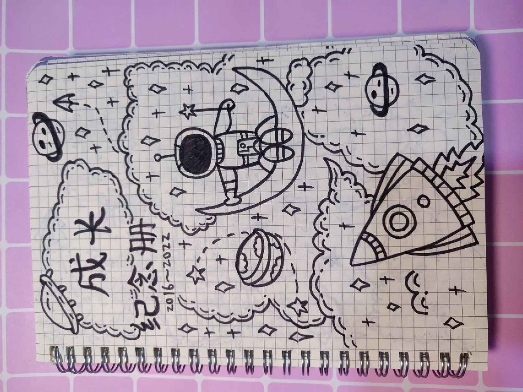 六年级成长纪念册 有谁跟我一样是为了完成作业才画的,如果与我画的