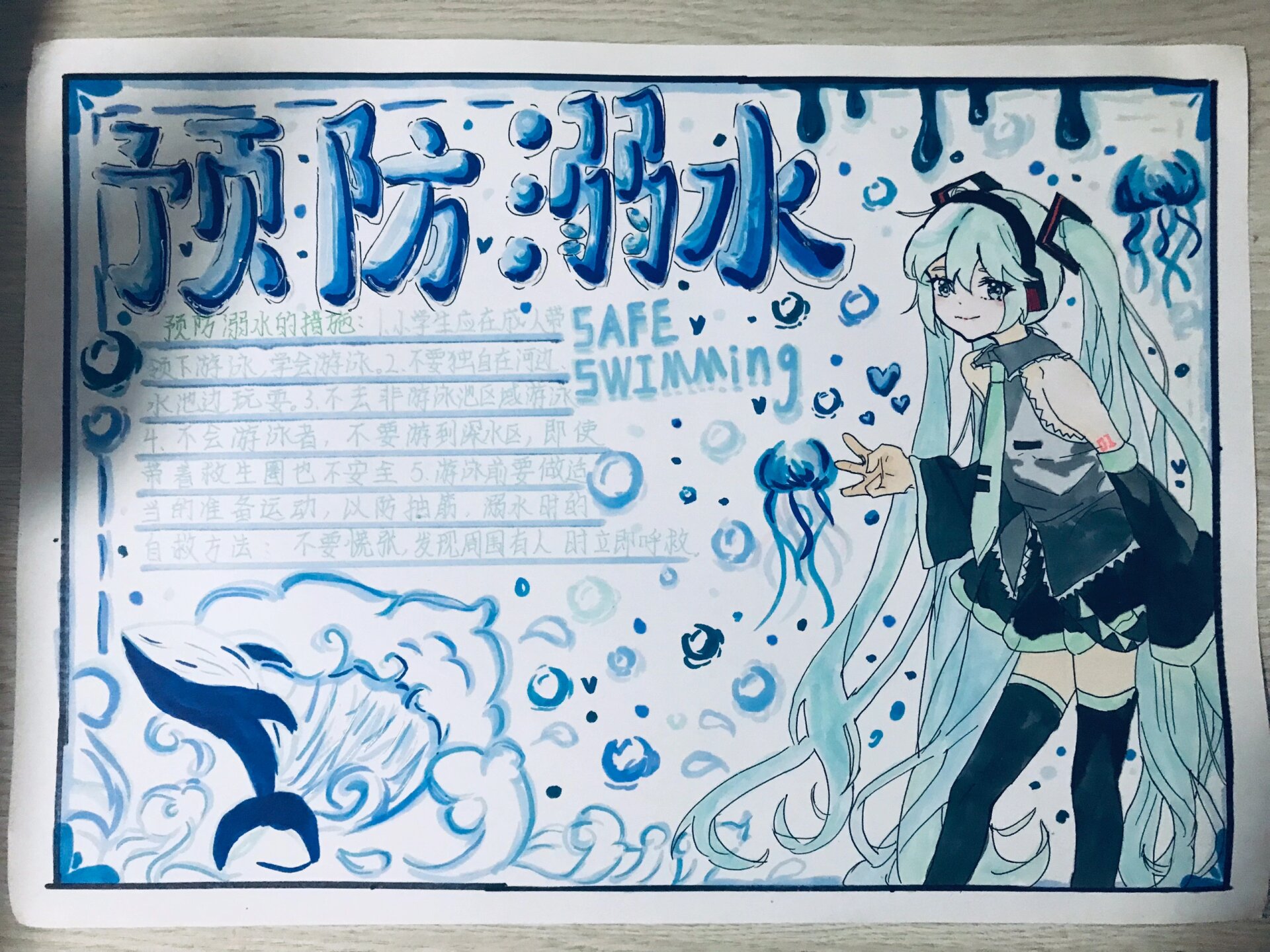 防溺水手抄报
