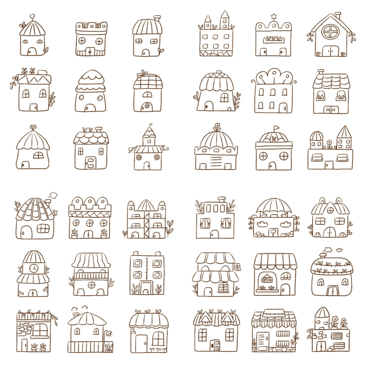 简笔画小房子的36种画法(由简到繁) 91跟我一起练习画小房子吧,一起