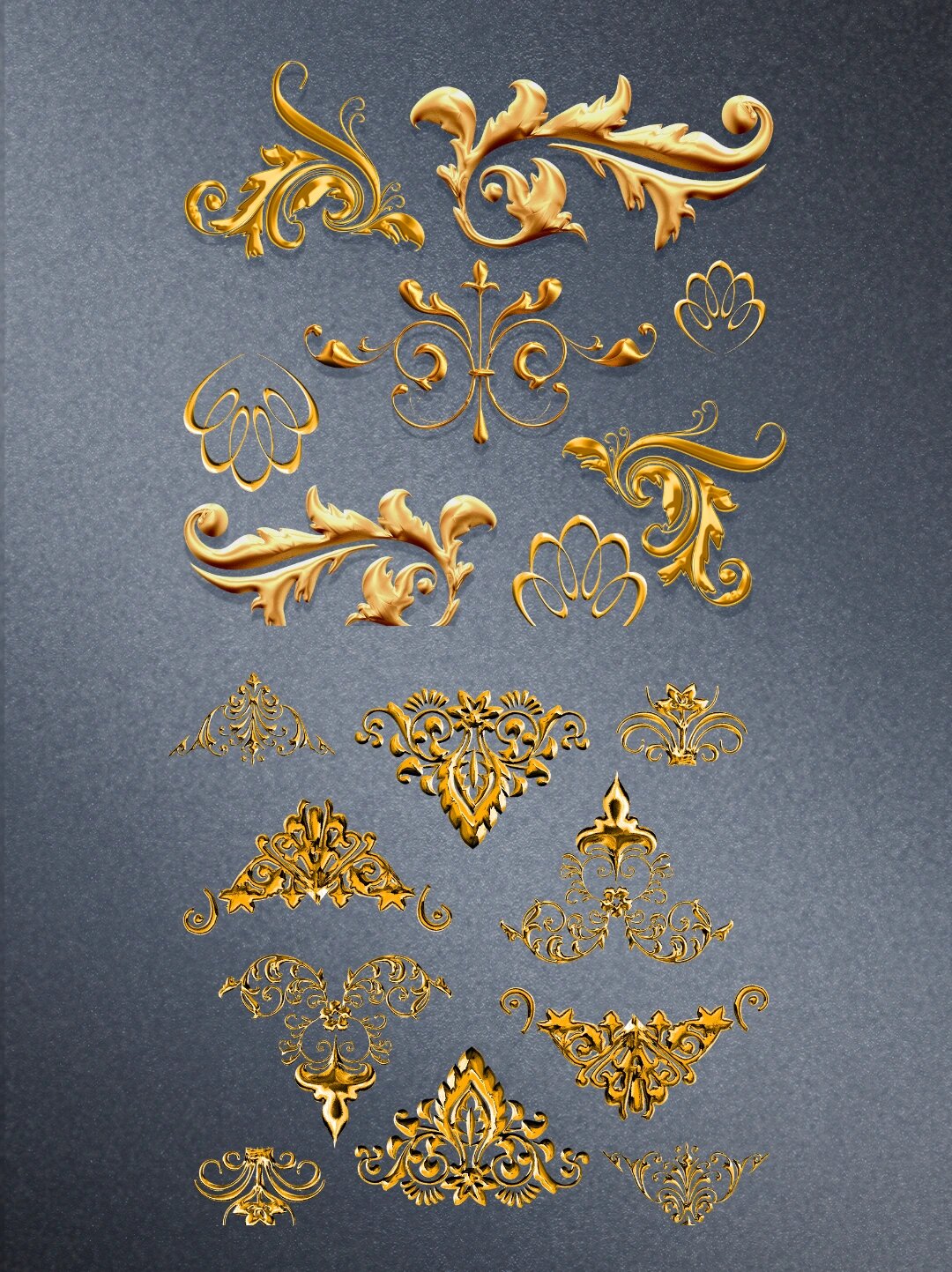 素材|欧式巴洛克风格分割线装饰花纹免抠png