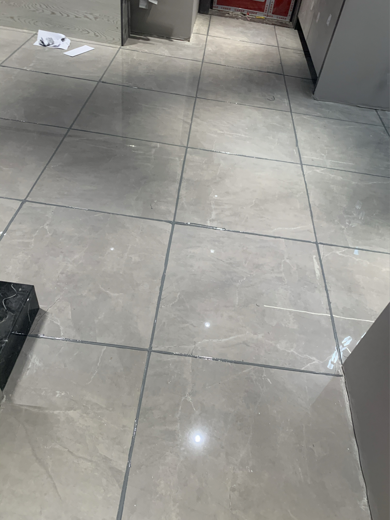 德高深空灰贵族银做好的整体美缝效果