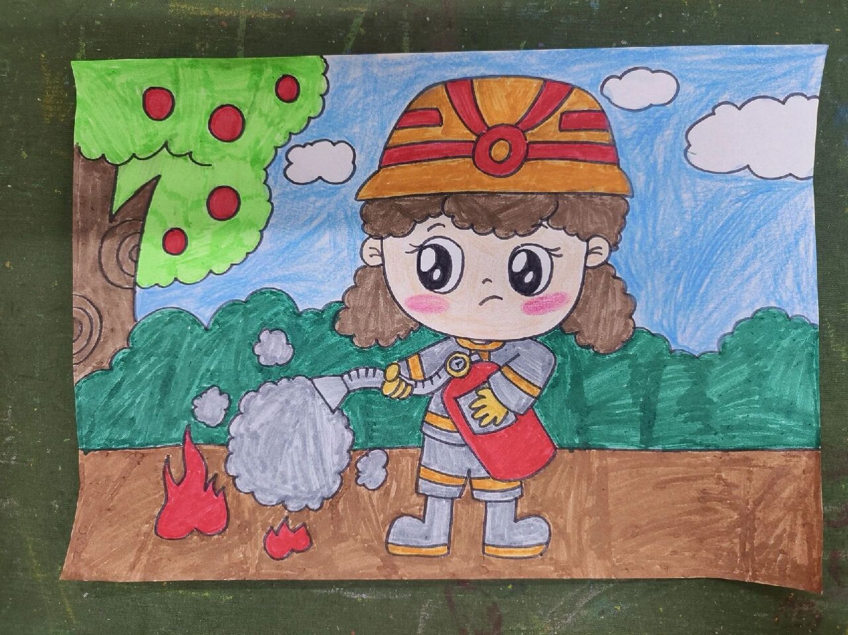消防安全儿童绘画