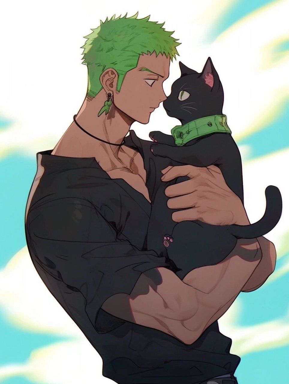 one piece 索隆 |海贼王壁纸 剑与爪 剑与爪:索隆与小猫的不可思议
