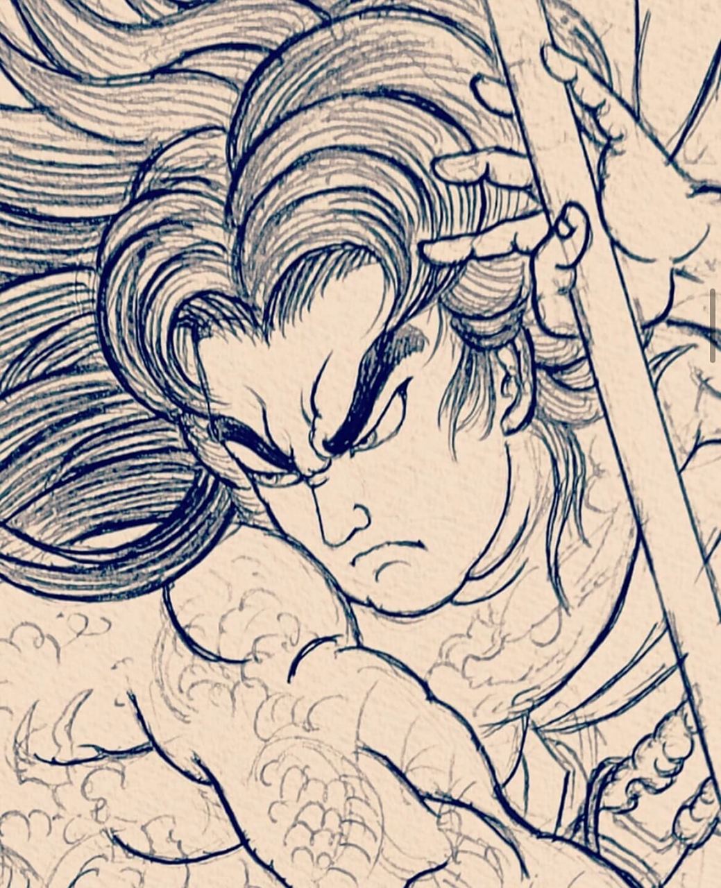 传统纹身# #日式老传统# #九纹龙# #九纹龍# #九纹龙史进# #满背疚破