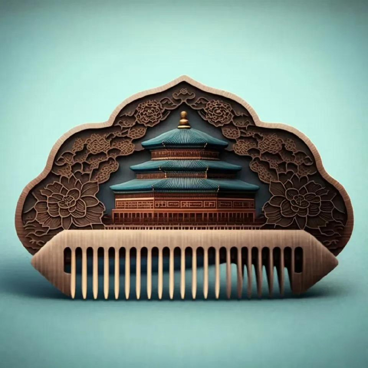 不得不说,ai设计的梳子好漂亮啊 谭木匠举办的一个梳子设计比赛 图1到