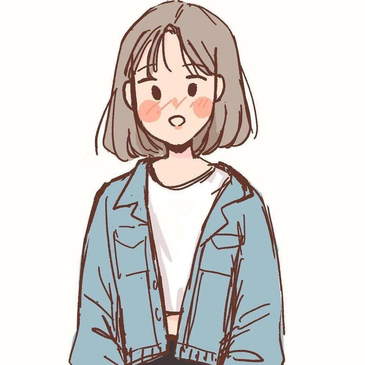 极简主义头像特辑-9-文艺女生手绘 zhihu:太迟love 	 热爱生活哈哈