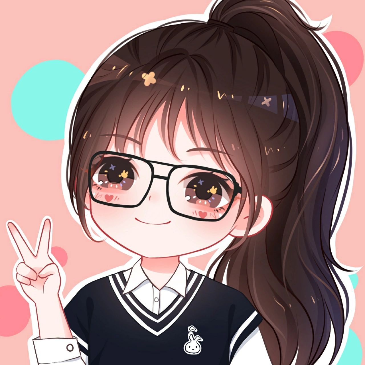 可爱女生头像|学院风高马尾 你们要的高马尾拿去吧 8215图2有眼镜