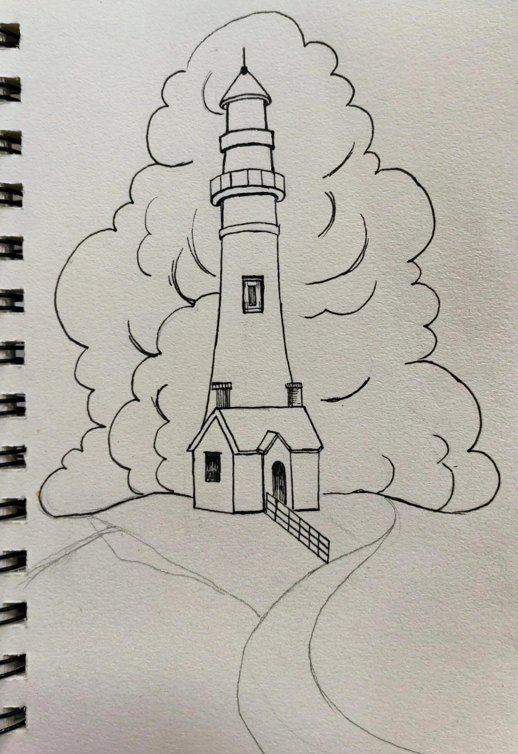 风景线描画,按照步骤来也很简单