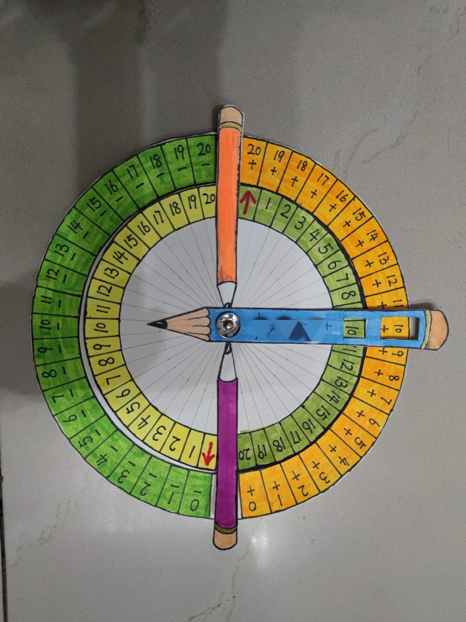 20以内加减法转盘 做了一上午终于完工