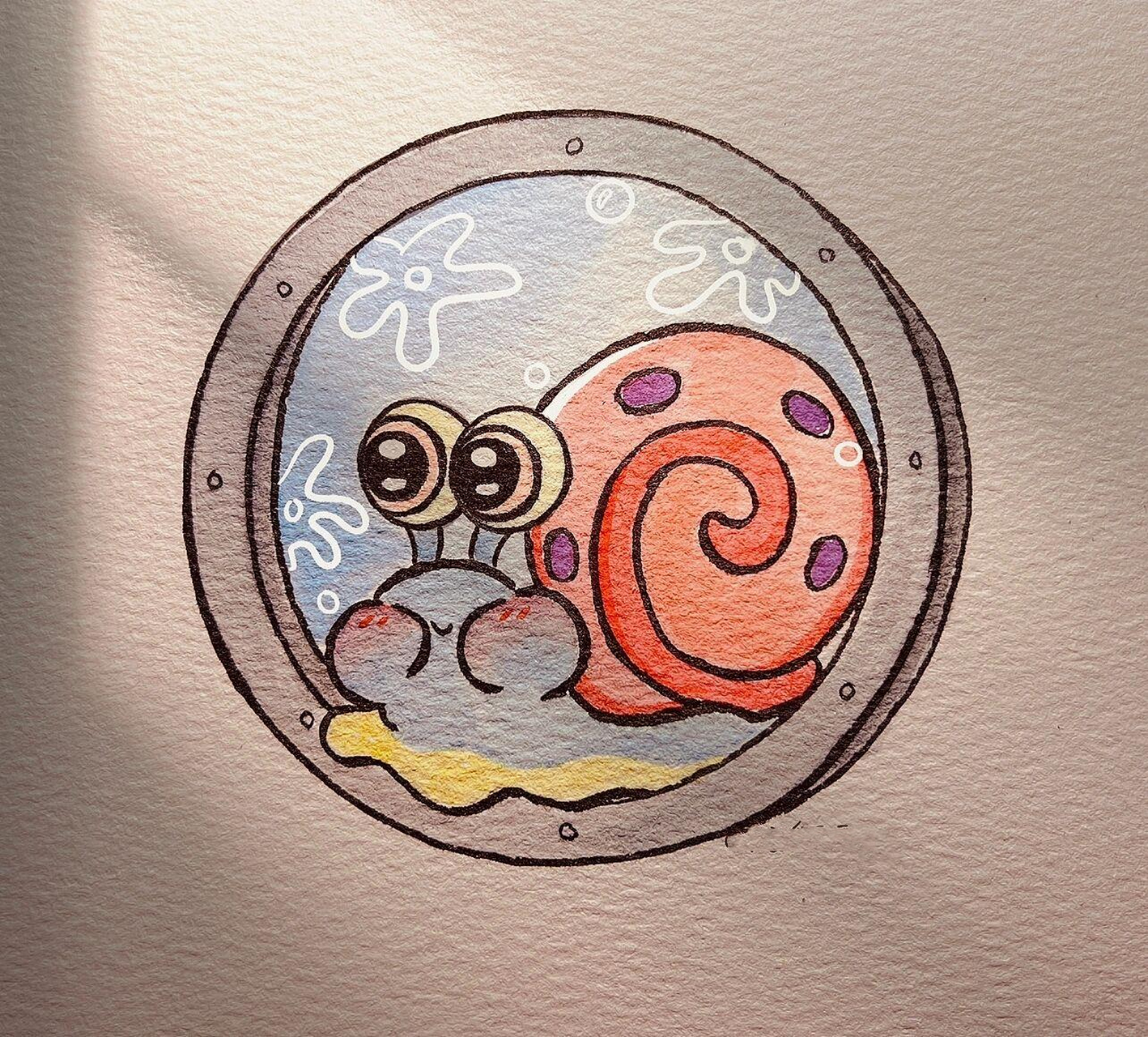 小窝简笔画 海绵宝宝家族