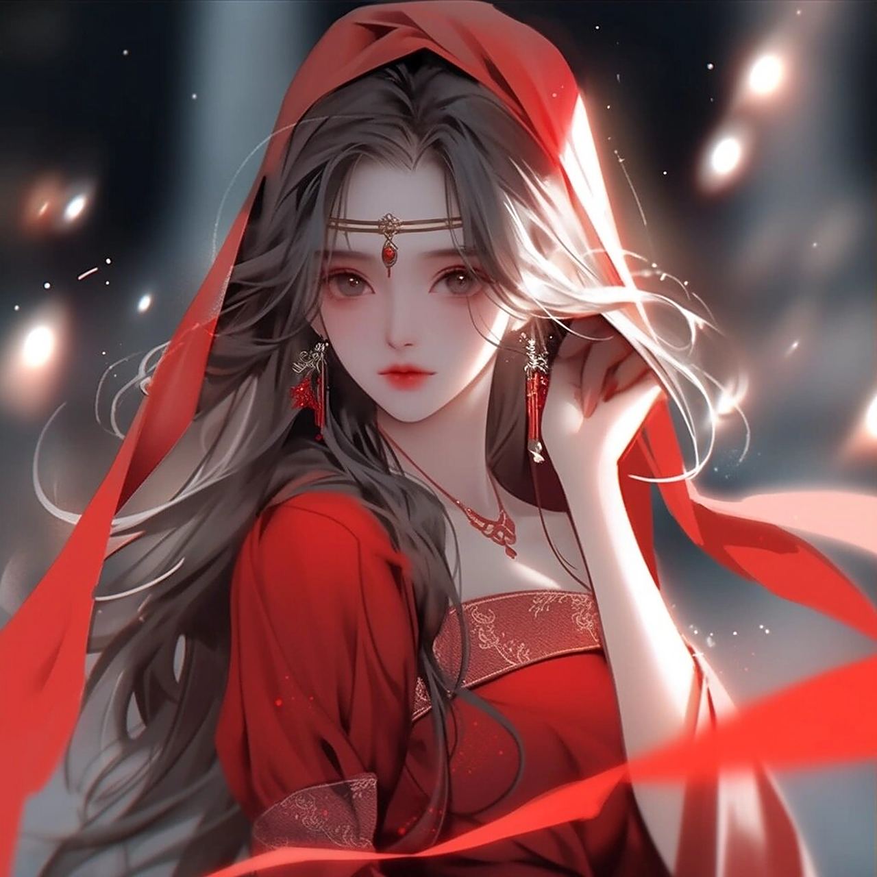 女生头像|古风红衣头像