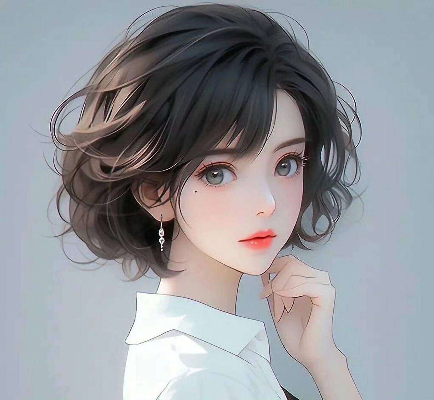 气质短发美女头像 清爽干练