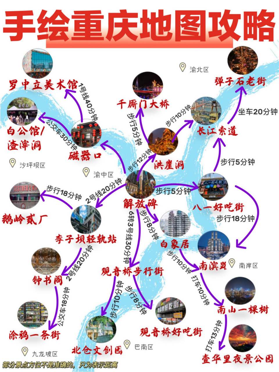 手绘重庆景点地图96推荐的景点和不推荐的 目前在重庆旅游的人还是