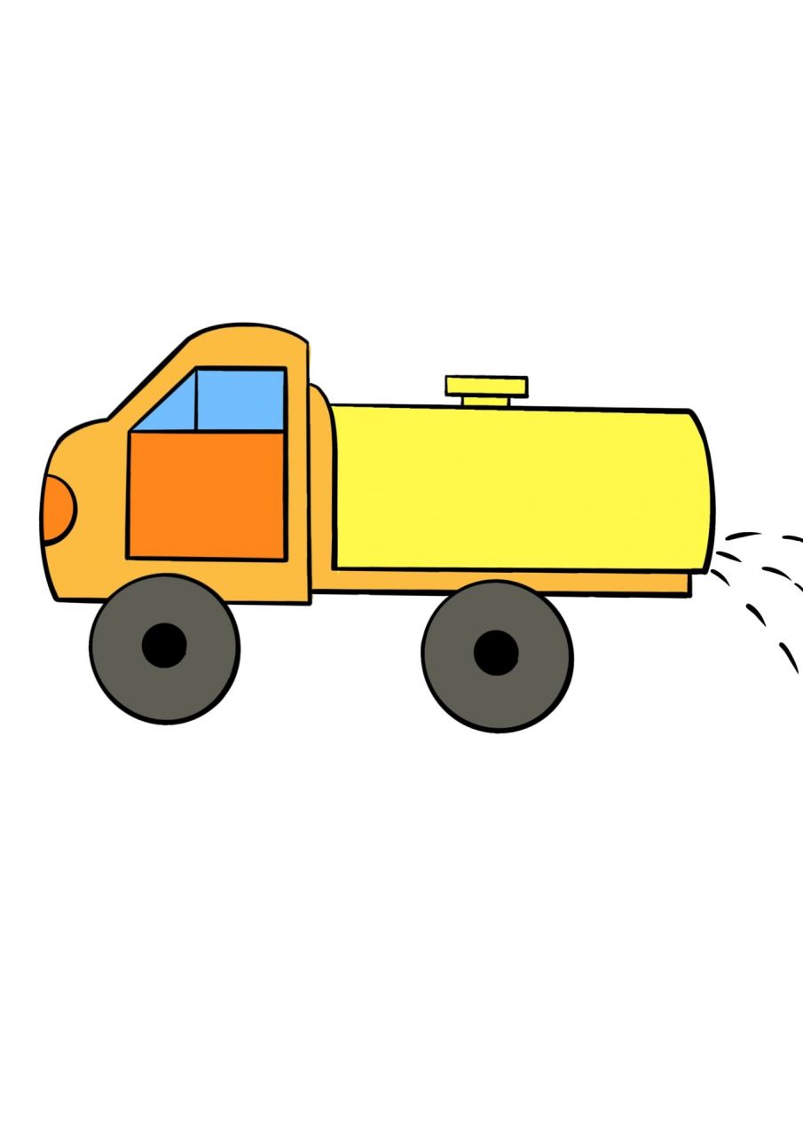 简笔画教程分享 洒水车 简笔画教程分享 洒水车!