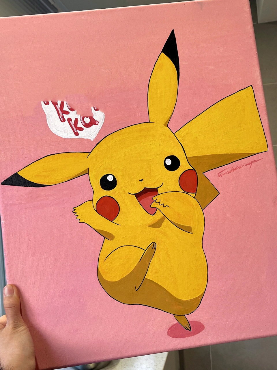 水粉画 |手绘装饰画  |超可爱萌神皮卡丘 封闭日子里的苦中作乐 赐初