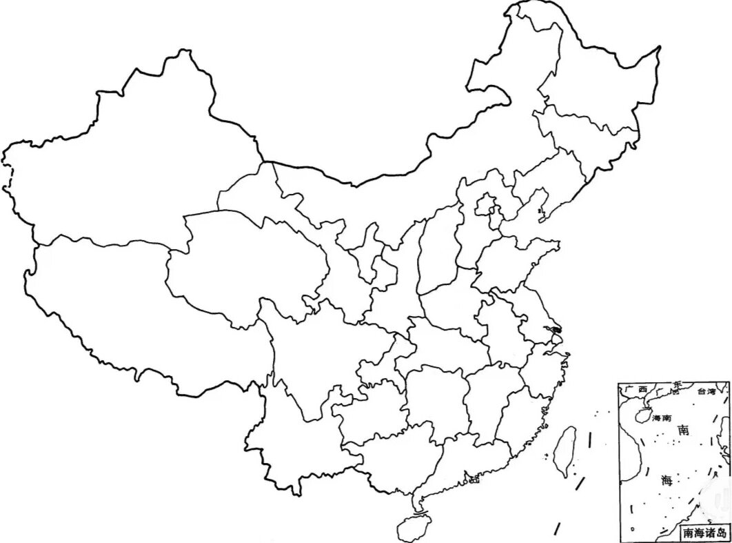 中国地图(空白版)