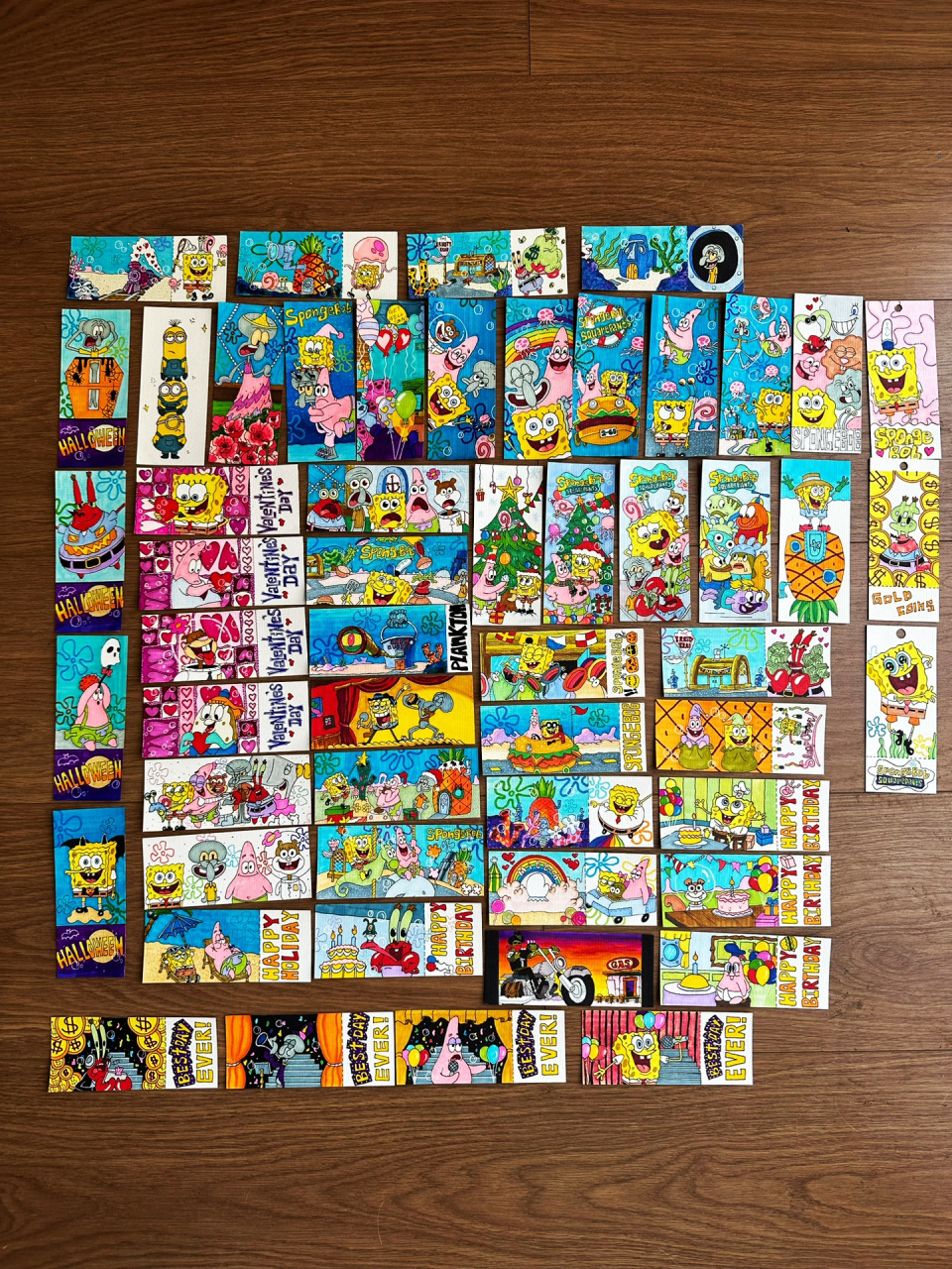 海绵宝宝书签大合集! 书桌上已经铺不下啦!