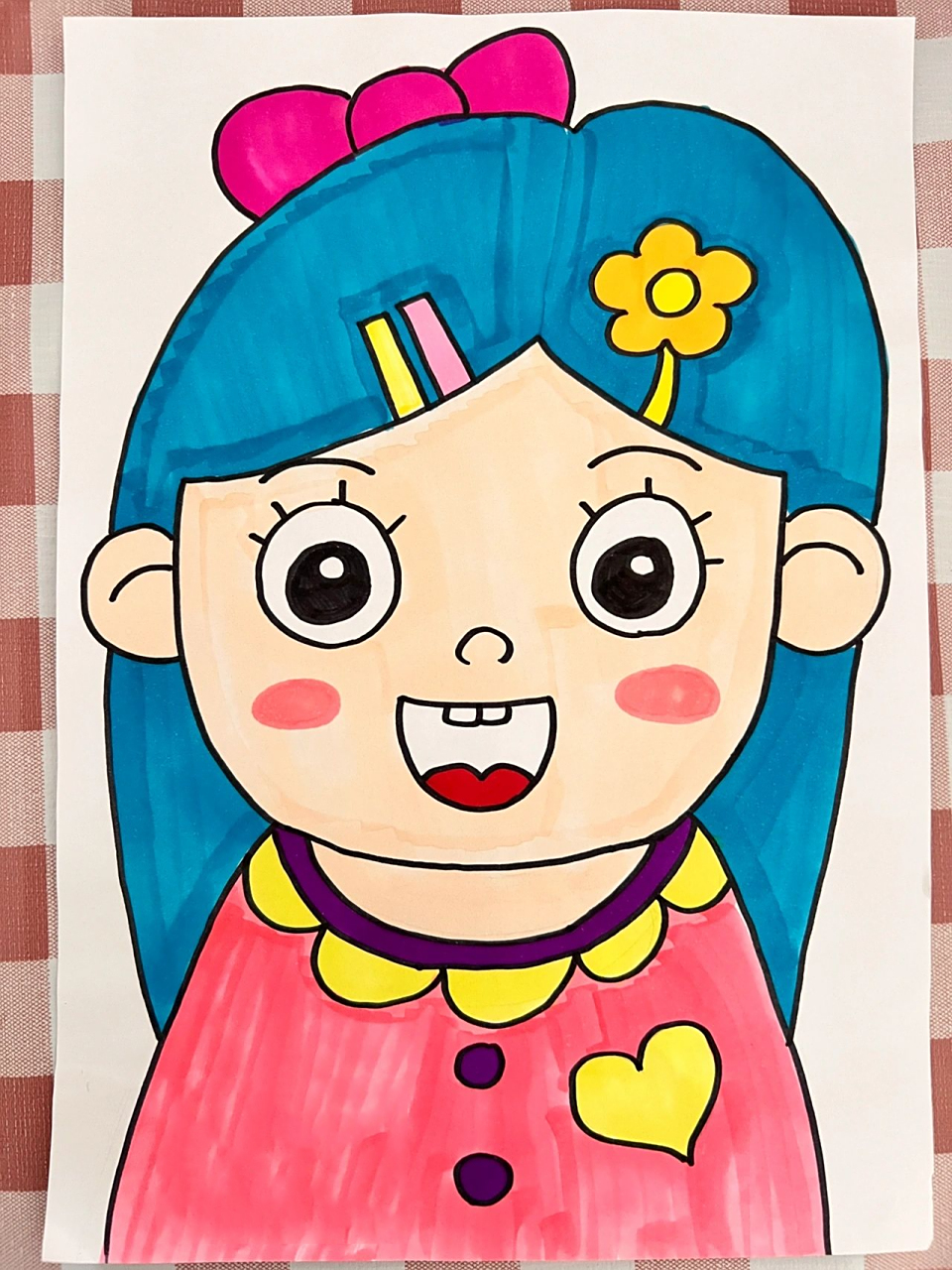 9999我的自画像儿童画94 这个比较简单哦 四岁以上可画 想想