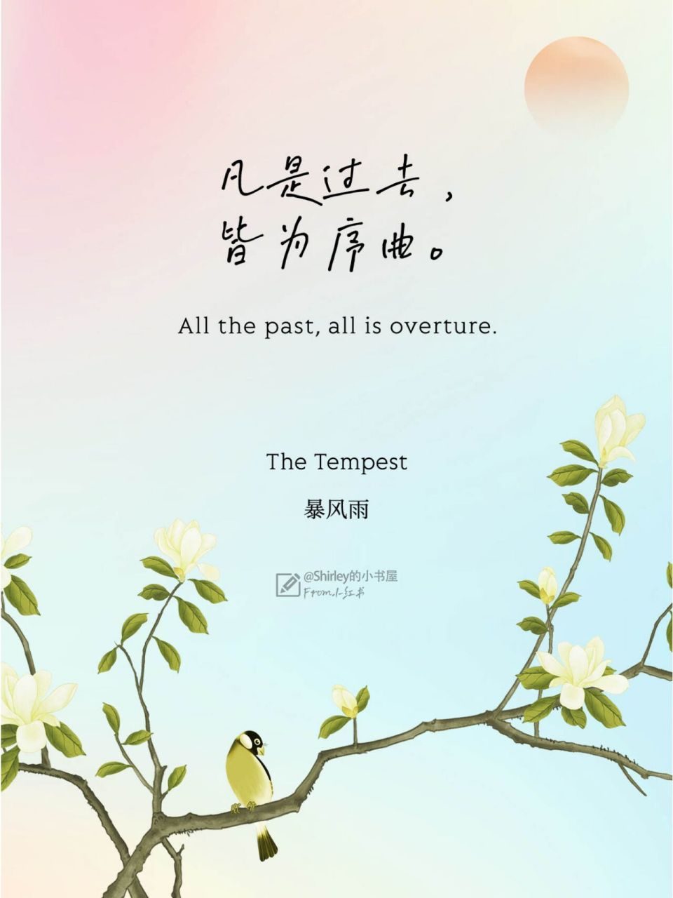 莎士比亚 | 经典绝美诗歌 中英文摘抄 凡是过去,皆为序曲.