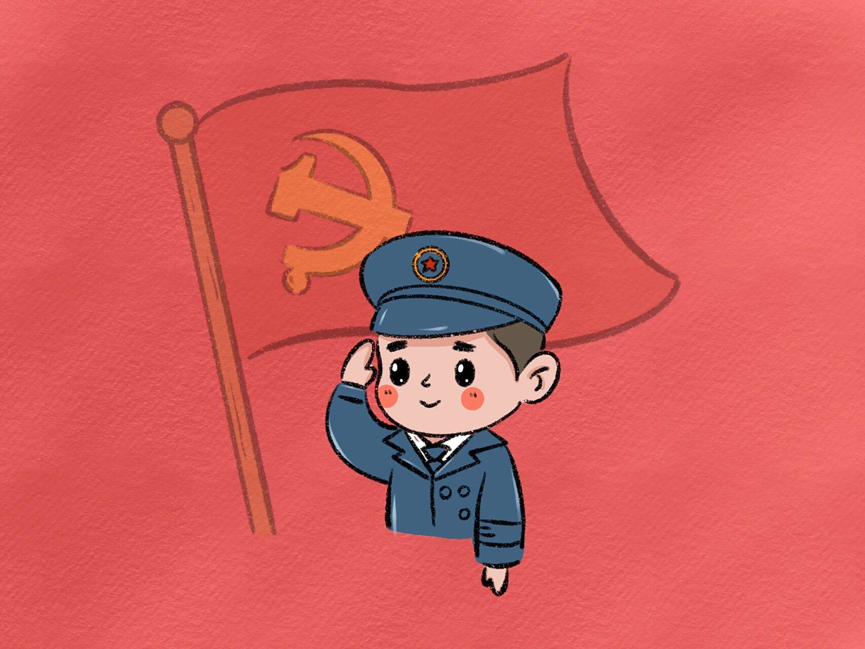 可爱简笔画【含教程】 万里河山太平美满,致敬中国军人!