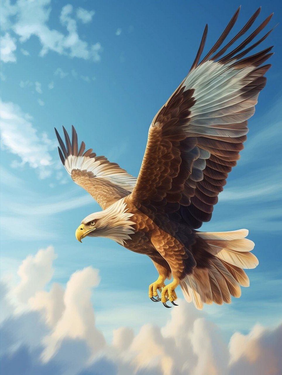 翱翔于天空的雄鹰 展翅高飞,披风掠云
