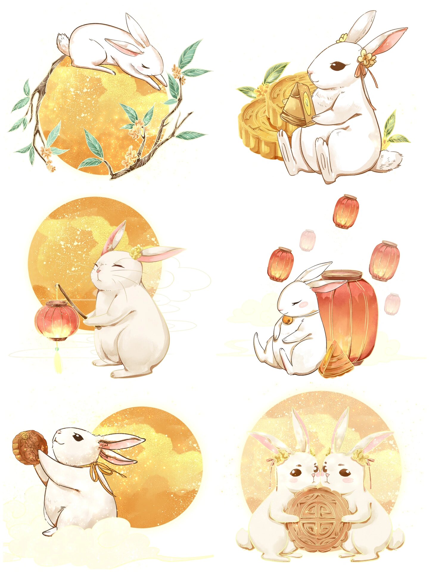 可爱玉兔🐇 |中秋插画