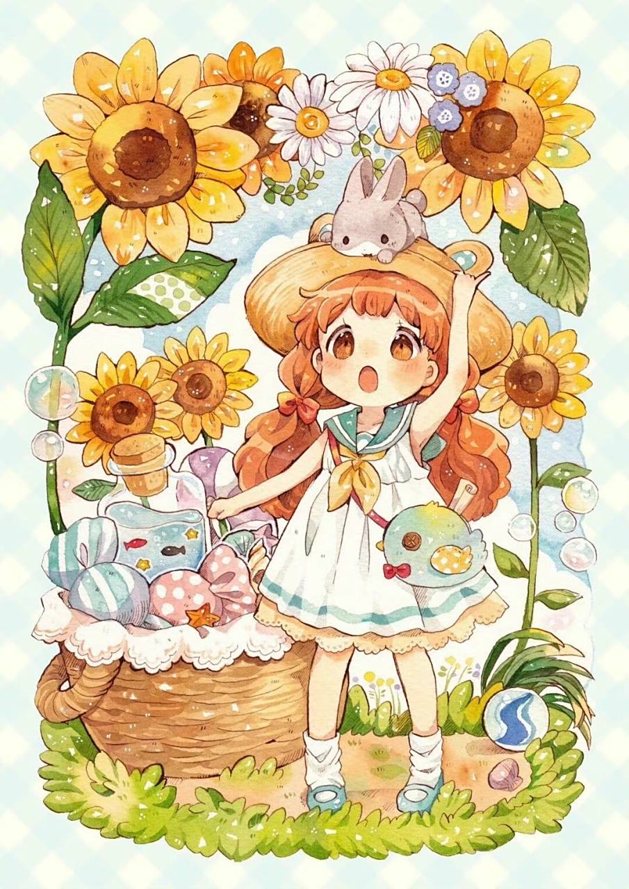 治愈系可爱风插画作品 插画师:mokarooru                     图片