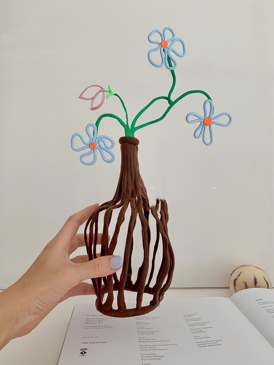 0807ins风超轻粘土花瓶|有趣的铁丝装置艺术 作品名称:ins粘土