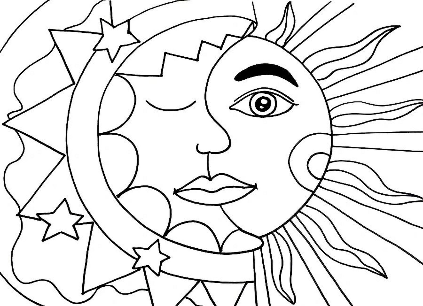 阿兹特克太阳石线描图片